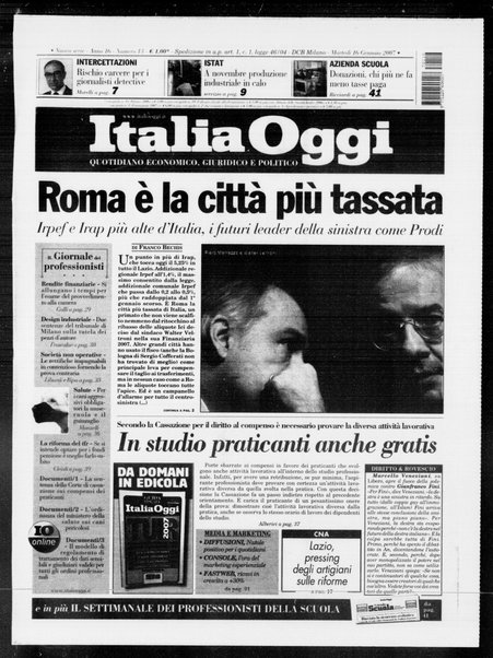 Italia oggi : quotidiano di economia finanza e politica